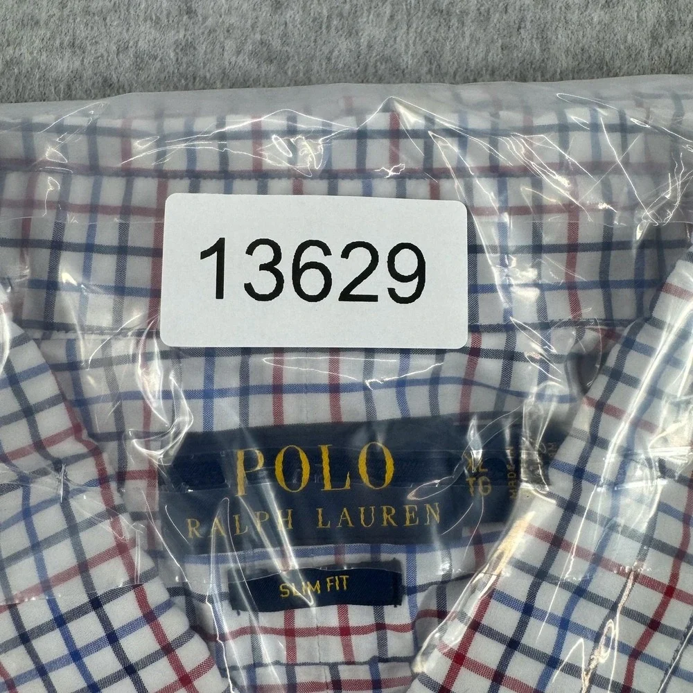 Polo Ralph Lauren Shirt Mens XL Multicolor Check Slim Fit Button Down Pony Logo